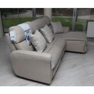   3 személyes relax kanapé jobb oldalon heverő jellegű üléssel drapp szövet kárpittal - raktárról - McPherson