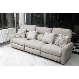   3 személyes full relax motoros kanapé drapp szövet kárpittal - raktárról - McPherson