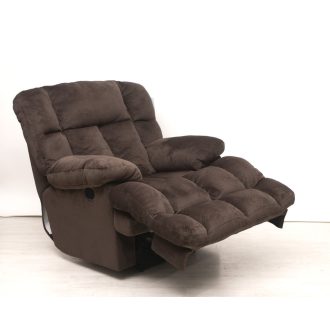   XL fekvő fotel motoros talppal csokoládébarna puha plüss kárpittal raktárról - Cloud