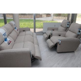   Motoros ülőgarnitúra 3 1 1 drapp szövet kárpittal - raktárról - McPherson