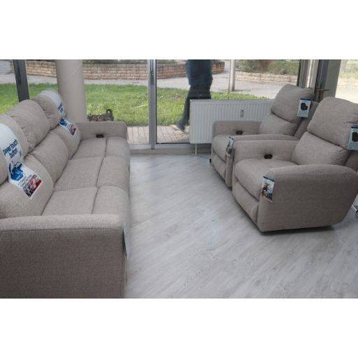 Motoros ülőgarnitúra 3 1 1 drapp szövet kárpittal - raktárról - McPherson