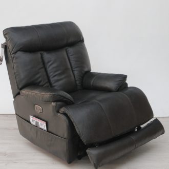   Bőr fotel étcsokoládé barna kompozit bőr kárpitozással, motoros fejtámlával és motoros deréktámasszal raktárról - Naples