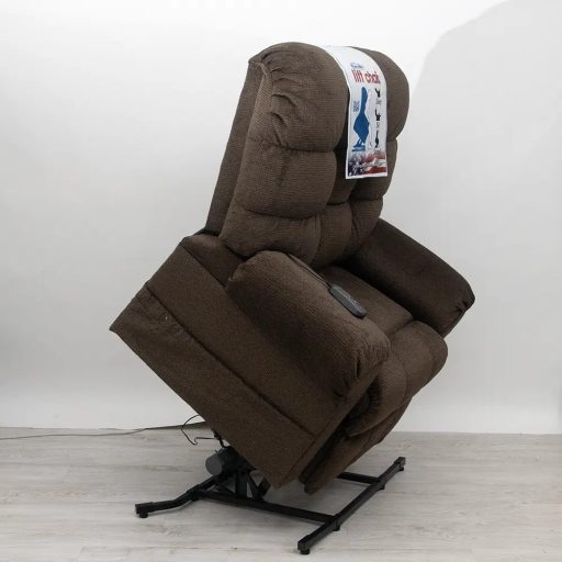 Felállást segítő fotel - nagyméretű fotel - barna szövet kárpittal raktárról - Omni