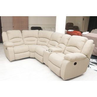   L alakú mozis sarokkanapé relax ülésekkel Bronx beige szövet kárpittal raktárról - Tessin