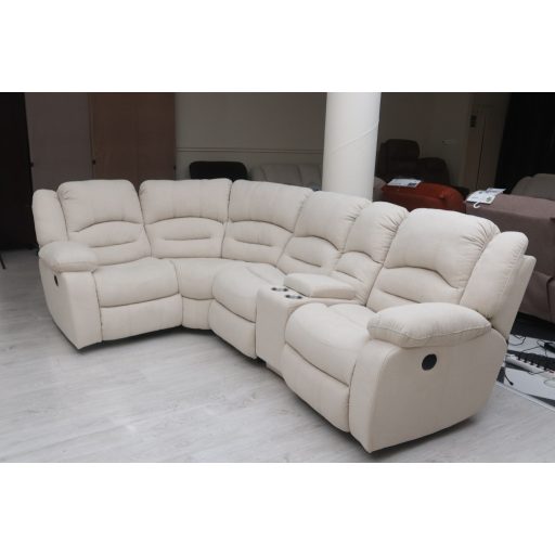 L alakú mozis sarokkanapé relax ülésekkel Bronx beige szövet kárpittal raktárról - Tessin