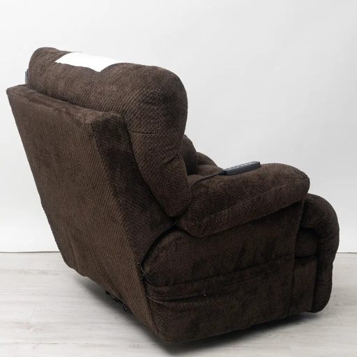 Wellness fotel háttámlája csokoládébarna plüss kárpittal - Sterling