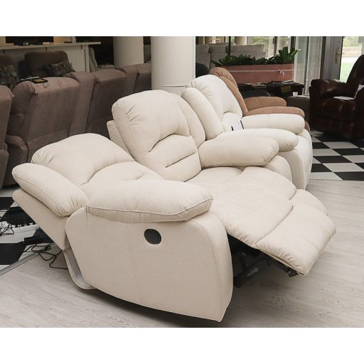 2 személyes relax kanapé - Bronx beige teflonos szövet kárpittal raktárról - Tessin
