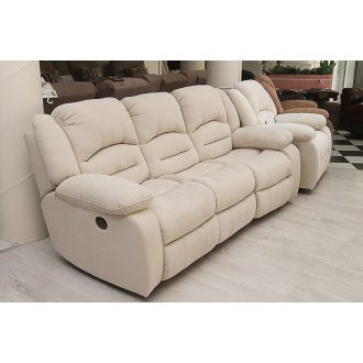   3 személyes motoros full relax kanapé Bronx beige teflonnal impregnált szövet kárpittal raktárról - Tessin