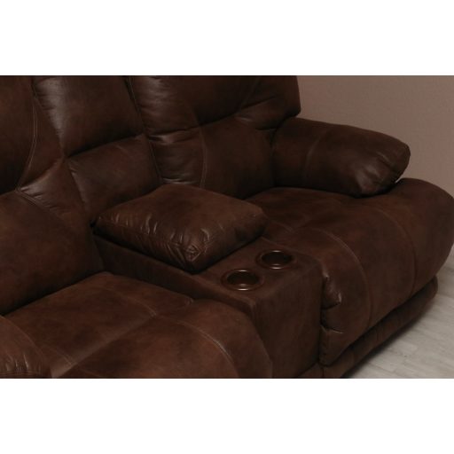 2 1 1 motoros ülőgarnitúra mozi kanapéval gesztenyebarna textilbőr kárpittal raktárról - Voyager