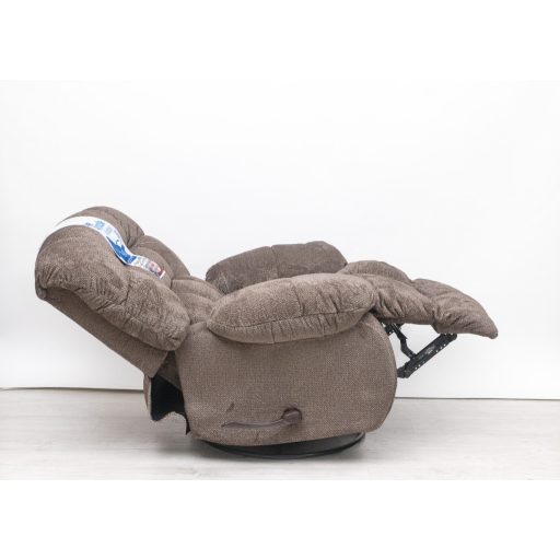 Forgó fotel - hintáztatható kézikaros TV fotel világosbarna színű puha plüss kárpittal raktárról - Daly