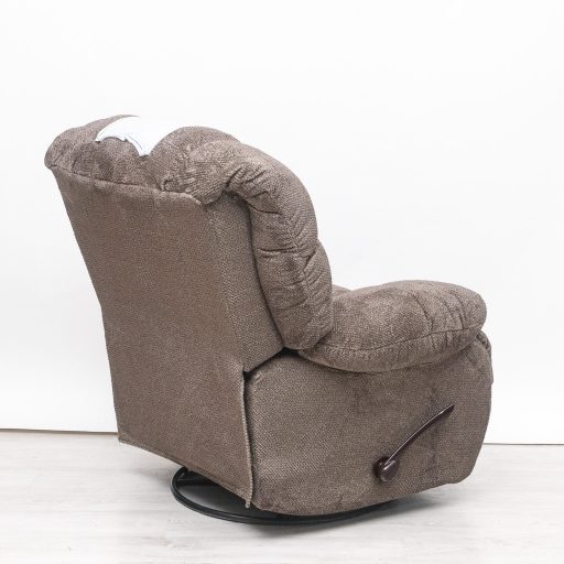 Forgó fotel - hintáztatható kézikaros TV fotel világosbarna színű puha plüss kárpittal raktárról - Daly