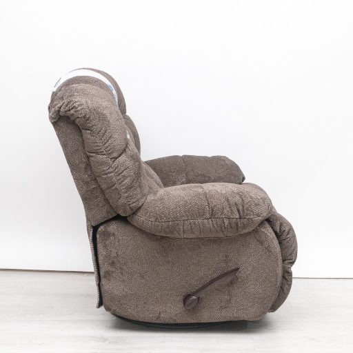 Forgó fotel - hintáztatható kézikaros TV fotel világosbarna színű puha plüss kárpittal raktárról - Daly