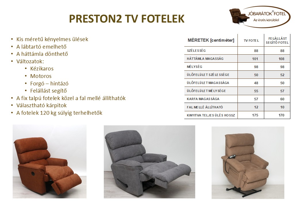 Preston2 TV fotelek